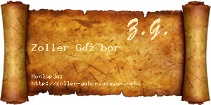 Zoller Gábor névjegykártya